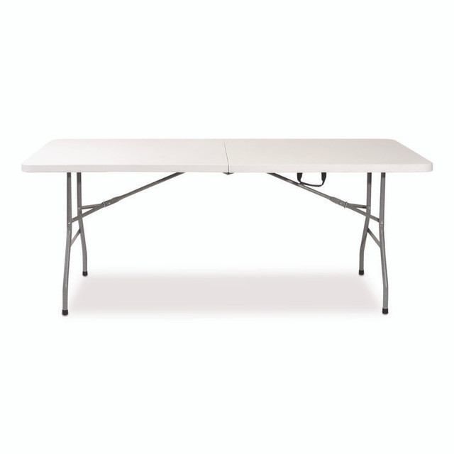 ALERA PT9630G Fold in Half Plastic Folding Table, 96w x 30d x 29.25h, White