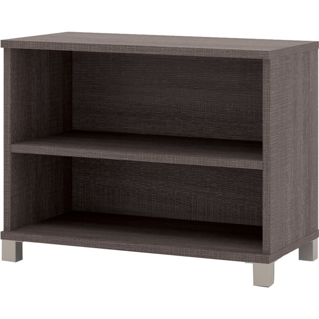 BESTAR INC. 120160-1147 Bestar Pro-Linea Small Shelving Unit, 28-7/16inH x 35-5/8inW x 19-1/2inD, Bark Gray