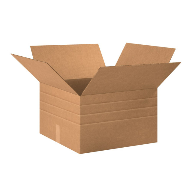 B O X MANAGEMENT, INC. MD202012 Partners Brand Multi-Depth Corrugated Boxes, 20in x 20in x 12in, Scored 10in, 8in, 6in, Kraft, Pack Of 15 B O X MANAGEMENT, INC. MD202012 Partners Brand Multi-Depth Corrugated Boxes, 20in x 20in x 12in, Scored 10in, 8in, 6in, Kraft, Pack Of 15