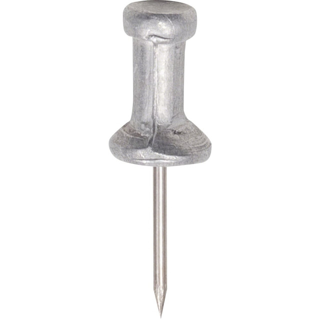 GEM OFFICE PRODUCTS,LLC CPAL4 Gem Office Products Aluminum Pushpins - 0.5in Diameter - for Notice - 100 / Box - Aluminum - Plastic, Aluminum, Aluminum