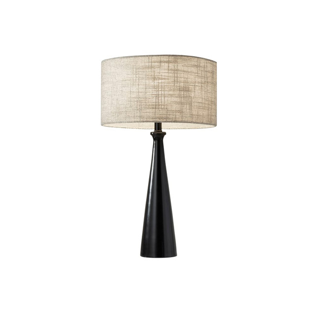 ADESSO INC 1517-01 Adesso Linda Table Lamp, 21 1/2inH, Brown/Light Yellow Shade/Black Base