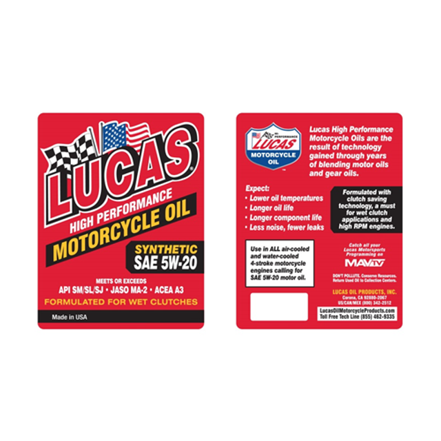 Lucas Oil 10735 Synthetic SAE High Performance Motorcycle Oil