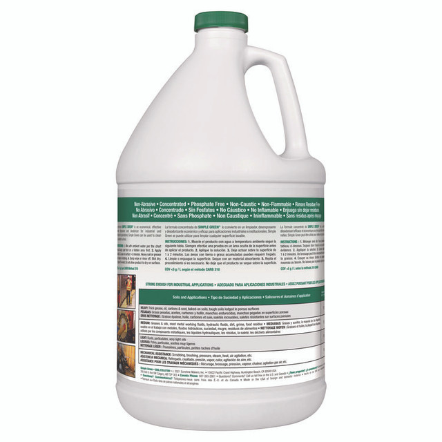 SUNSHINE MAKERS, INC. Simple Green® 13005EA Industrial Cleaner and Degreaser, Concentrated, 1 gal Bottle