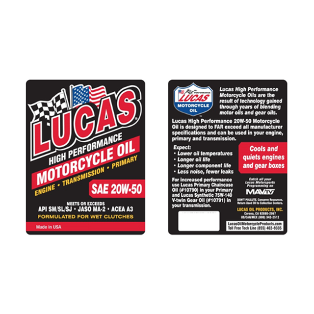 Lucas Oil 10729 SAE High Performance Motorcycle Oil Lucas Oil 10729 SAE High Performance Motorcycle Oil