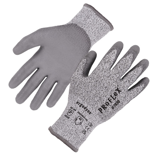 ERGODYNE CORPORATION 10466 Ergodyne Proflex 7030 PU-Coated Cut-Resistant Gloves, 2X, Gray