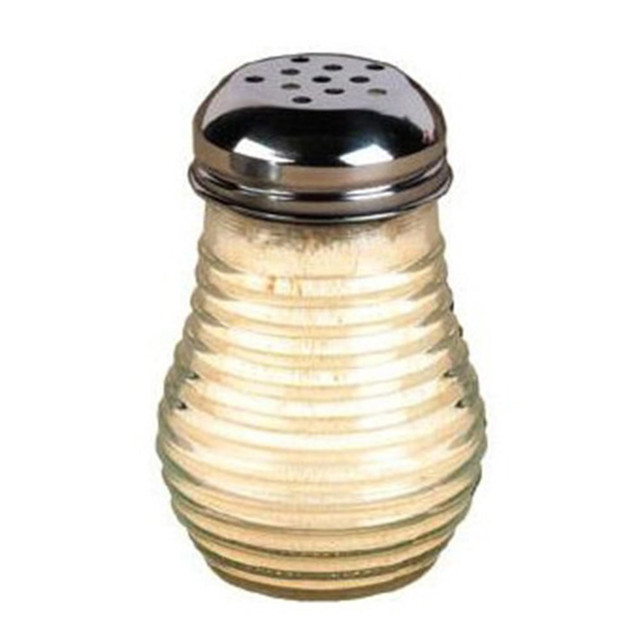 WORLD CITRUS WEST INC. BEE606 American Metalcraft Glass Spice Shaker With Top, 6 Oz, Clear Beehive