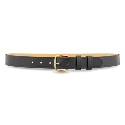 Dutyman 1411-54-9012 1-1/4"" Plain Leather Garrison Belt with Gold Buckle
