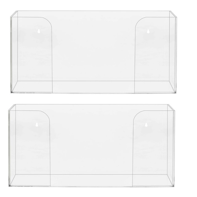 ADIR CORP. Alpine ADI902-01-2PK  AdirMed Single Box Capacity Acrylic Glove Dispensers, 5-5/16inH x 10-1/4inW x 3-1/2inD, Clear, Pack Of 2 Dispensers