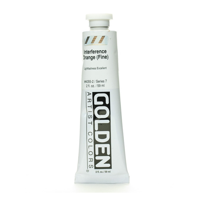 GOLDEN ARTIST COLORS, INC. 4055-2 Golden Acrylic Paint, Fine, 2 Oz, Interference Orange