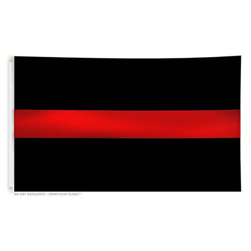 Thin Blue Line BLACK-RED-4X6 Thin Red Line Flag with Grommets, 4 x 6 Feet