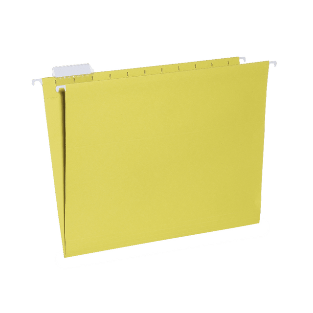 NATIONAL INDUSTRIES FOR THE BLIND 3649501 SKILCRAFT Hanging File Folders, 1/5 Cut, 2in Expansion, Letter Size, Yellow, Box Of 25 Folders (AbilityOne 7530-01-364-9501)