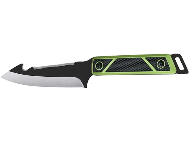 SOG 17-44-07-43 SOG Terragrip Fixed Blade Knife 6.7"" Spine Serrated Drop Point with Gut Hook 420 Black Blade TPR Overmold Handle Black/Green SOG 17-44-07-43 SOG Terragrip Fixed Blade Knife 6.7"" Spine Serrated Drop Point with Gut Hook 420 Black Blade TPR Overmold Handle Black/Green
