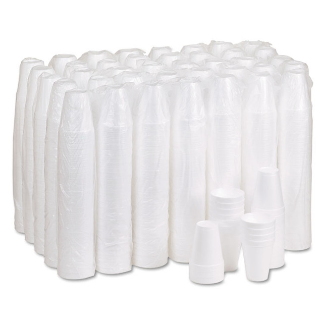 DART 10J10 Foam Drink Cups, 10 oz, White, 25/Bag, 40 Bags/Carton