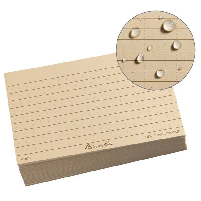 Rite in the Rain 991T Universal Index Cards - 3 x 5 - Tan Rite in the Rain 991T Universal Index Cards - 3 x 5 - Tan