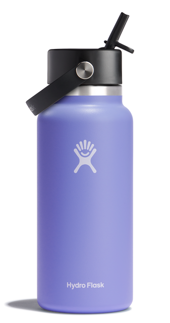 Hydro Flask W32BFS474 Wide Mouth Insulated Water Bottle w/ Flex Straw Cap