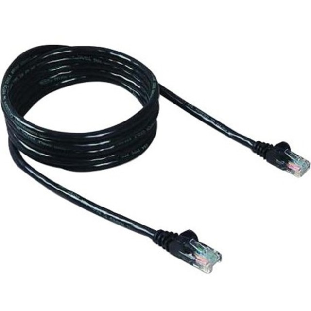 BELKIN, INC. A3L980-20-BLK Belkin CAT6 Ethernet Patch Cable, RJ45, M/M - 20 ft Category 6 Network Cable for Network Device - First End: 1 x RJ-45 Network - Male - Second End: 1 x RJ-45 Network - Male - Patch Cable - Gold Plated Connector - Gold Plate