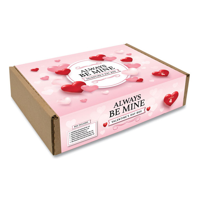 SNACK BOX PROS 70000119 Always Be Mine Valentine's Day Box, Cocoa/Marshmallows/Candy/Cookies, 5 lb Box, 14 Packets/Box