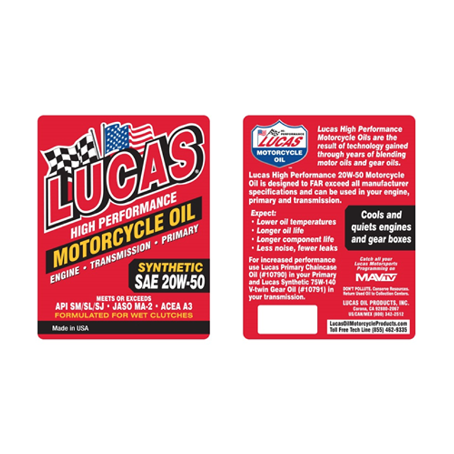Lucas Oil 10732 Synthetic SAE High Performance Motorcycle Oil