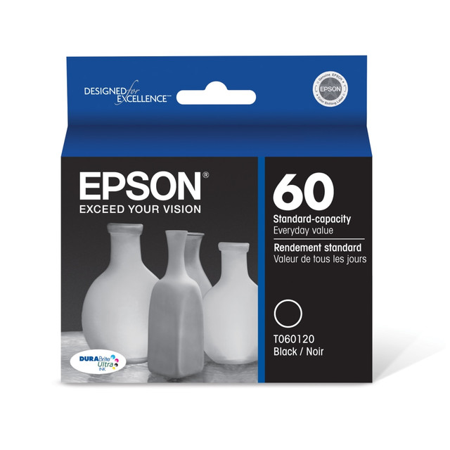EPSON AMERICA INC. T060120-S Epson 60 DuraBrite Ultra Black Ink Cartridge, T060120-S