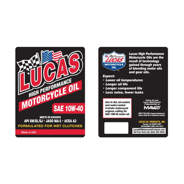 Lucas Oil 10792 SAE High Performance Motorcycle Oil