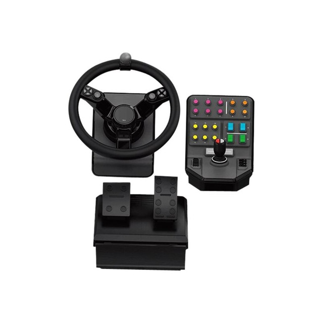 LOGITECH 945-000063 Heavy Equipment Bundle - Wheel and pedals set - wired - for PC LOGITECH 945-000063 Heavy Equipment Bundle - Wheel and pedals set - wired - for PC