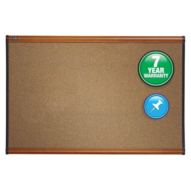 ACCO BRANDS USA, LLC B244LC Quartet Select Prestige Color Cork Bulletin Board, 48in x 36in, Aluminum Frame With Light Cherry Finish