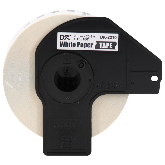 BROTHER INTL CORP DK2210 Brother DK2210 Continuous-Length Paper Tape, 1 1/7in x 100ft, White BROTHER INTL CORP DK2210 Brother DK2210 Continuous-Length Paper Tape, 1 1/7in x 100ft, White