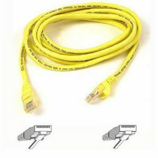 BELKIN, INC. A3L791-05-YLW-S Belkin Cat5e Patch Cable - RJ-45 Male Network - RJ-45 Male Network - 5ft - Yellow