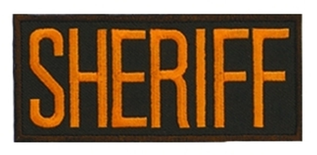 Hero's Pride 5201 SHERIFF Chest Patch - Dark Gold/Brown - 4''x2'' - Heat Seal
