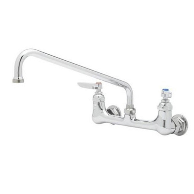 T & S BRASS AND BRONZE WORKS, INC. T&amp;S Brass B-0231-M T&S Brass Wall-Mount Double Pantry Faucet, 12in, 8in Centers, Stainless