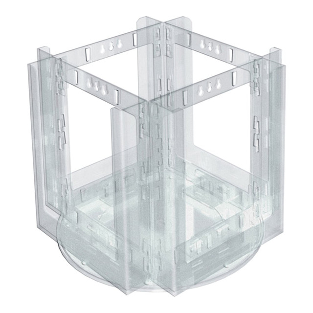 AZAR DISPLAYS 252319  4-Pocket Acrylic Revolving Bifold Brochure Holder, 9inH x 9-1/2inW x 9-1/2inD, Clear