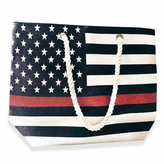 Thin Blue Line BAG-CANVAS-TRL Canvas Tote Bag, Thin Red Line American Flag Thin Blue Line BAG-CANVAS-TRL Canvas Tote Bag, Thin Red Line American Flag