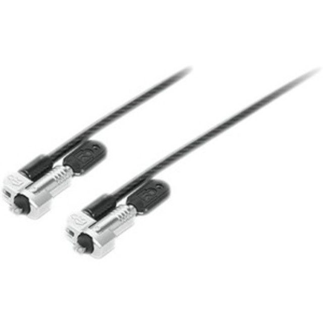 LENOVO, INC. 4XE1B81919 Lenovo NanoSaver Twin Head Nano/MS 2.0 Cable Lock - 6.56 ft Cable - Patented T-bar/Key Lock - Black - Carbon Steel, Plastic - For Notebook, Desktop Computer, Tablet, Monitor