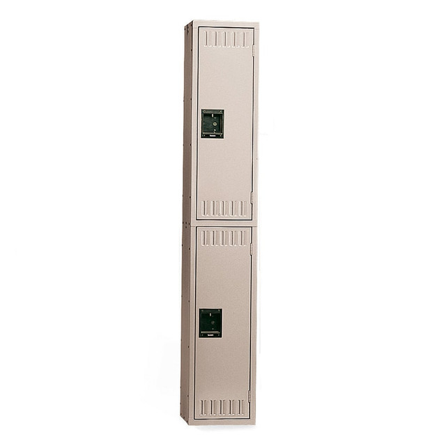 TENNSCO CORP DTS121836ASD Tennsco Double-Tier Locker, 1 Wide, 72inH x 12inW x 18inD, Sand