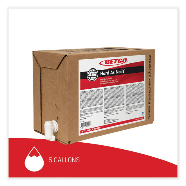 BETCO CORPORATION 659B500 Hard as Nails Floor Finish, 5 gal Bag-in-Box