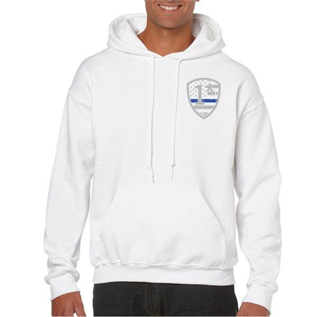Thin Blue Line 1AS-H-WHITE-S Hoodie - 1* Asterisk Thin Blue Line