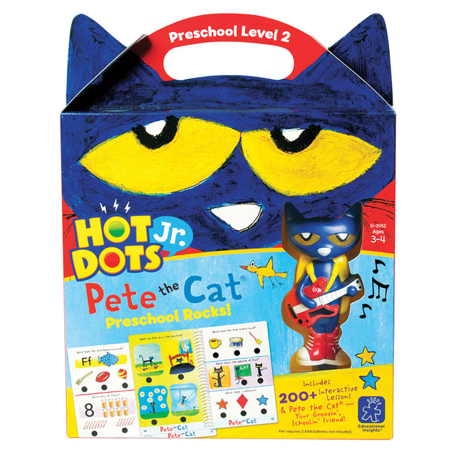 EDUCATIONAL INSIGHTS EI-2452  Hot Dots Jr. Pete the Cat Preschool Rocks! Set with Pete the Cat-Your Groovin, Schoolin, Friend Pen