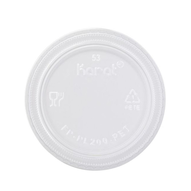 LOLLICUP USA, INC. FP-PL200-PET Karat Plastic Lids For 2 Oz Portion Cups, Clear, Case Of 2,500 Lids