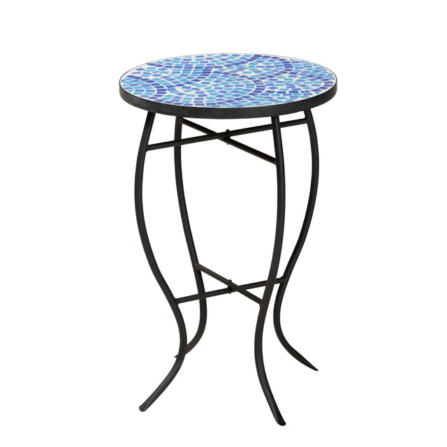 WHOLESALE INTERIORS, INC. 2721-12108 Baxton Studio Gaenor Plant Stand, 21-1/8inH x 14inW x 14inD, Black/Blue