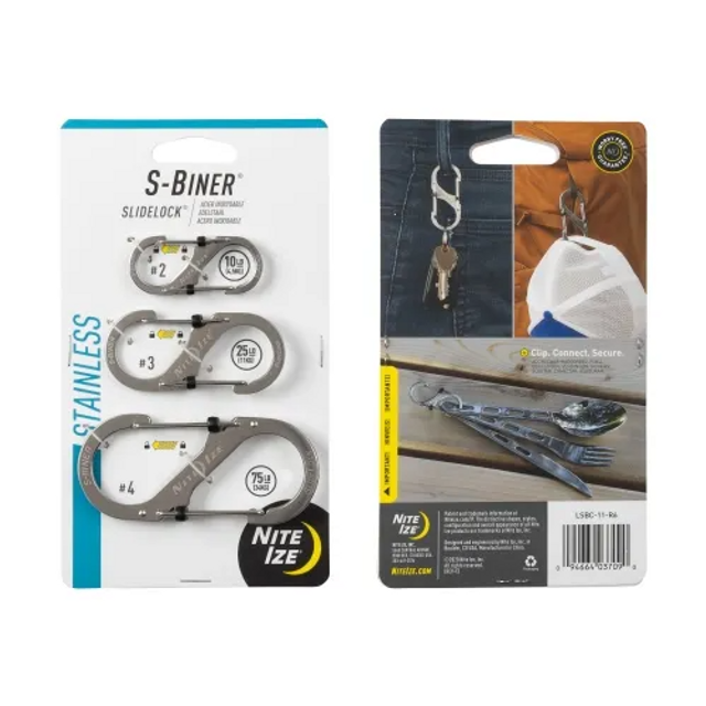Nite-Ize LSBC-11-R6 S-Biner Stainless Steel SlideLock - 3 Pack