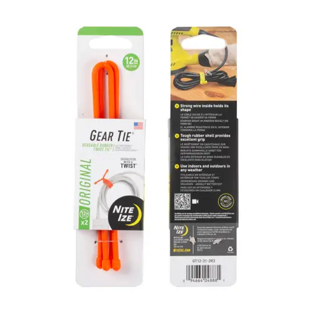 Nite-Ize GT12-31-2R3 Gear Tie Reusable Rubber Twist Tie Nite-Ize GT12-31-2R3 Gear Tie Reusable Rubber Twist Tie