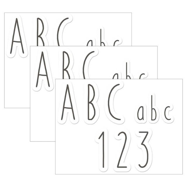 EDUCATORS RESOURCE Eureka EU-850002-3  4in Deco Letters, A Close-Knit Class Simple Print, 246 Letters Per Pack, Set Of 3 Packs