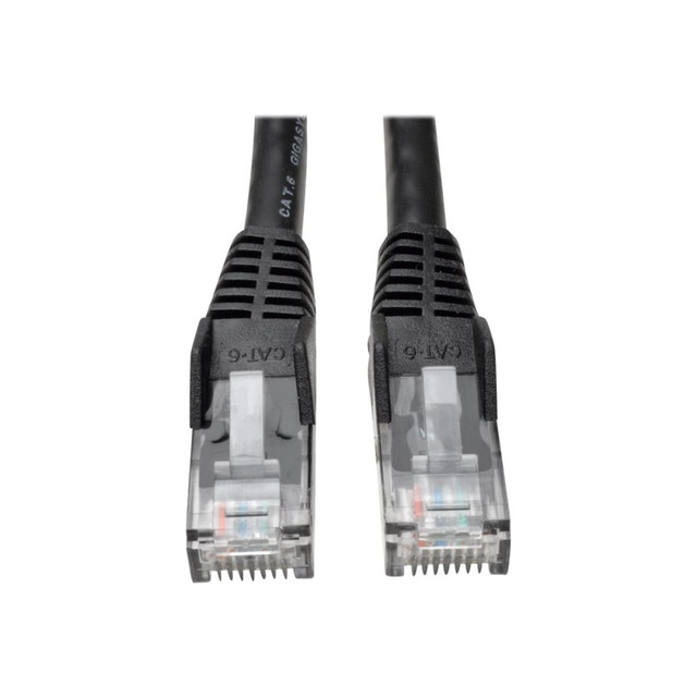 TRIPP LITE N201-002-BK Eaton Tripp Lite Series Cat6 Gigabit Snagless Molded (UTP) Ethernet Cable (RJ45 M/M), PoE, Black, 2 ft. (0.61 m) - Patch cable - RJ-45 (M) to RJ-45 (M) - 2 ft - UTP - CAT 6 - molded, snagless, stranded - black