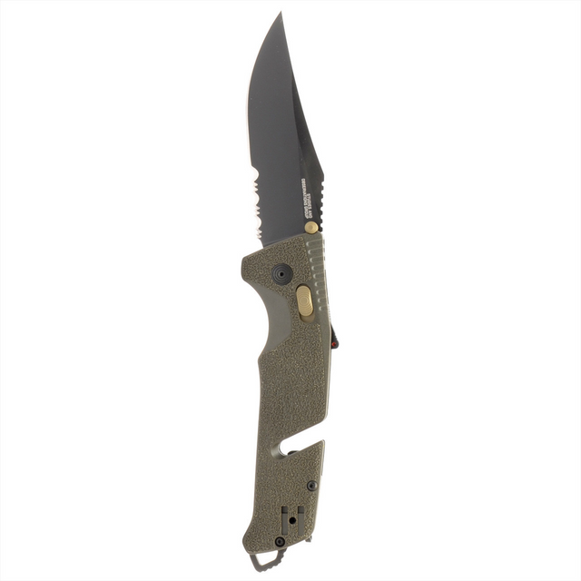 SOG 11-12-11-41 TRIDENT AT - OLIVE DRAB - PARTIALLY SERRATED SOG 11-12-11-41 TRIDENT AT - OLIVE DRAB - PARTIALLY SERRATED