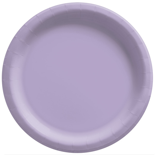 AMSCAN 690015.04  Round Paper Plates, Lavender, 10in, 50 Plates Per Pack, Case Of 2 Packs