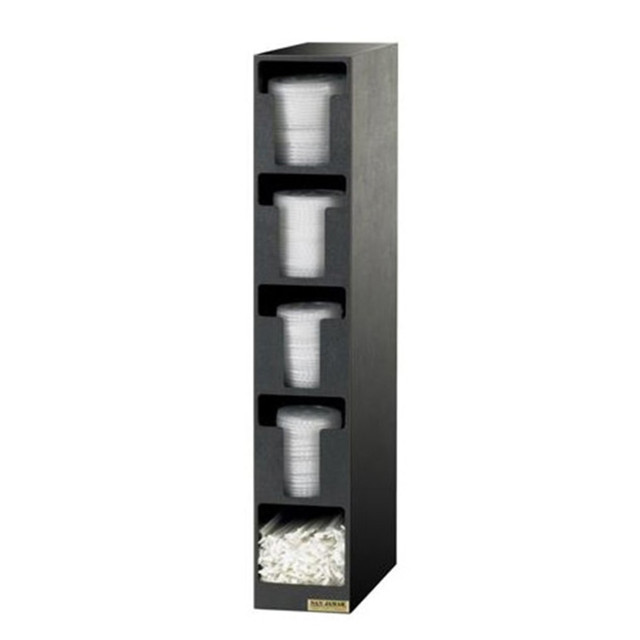 SAN JAMAR, INC. L2204 San Jamar Dimension Straw/Lid Tower, Black
