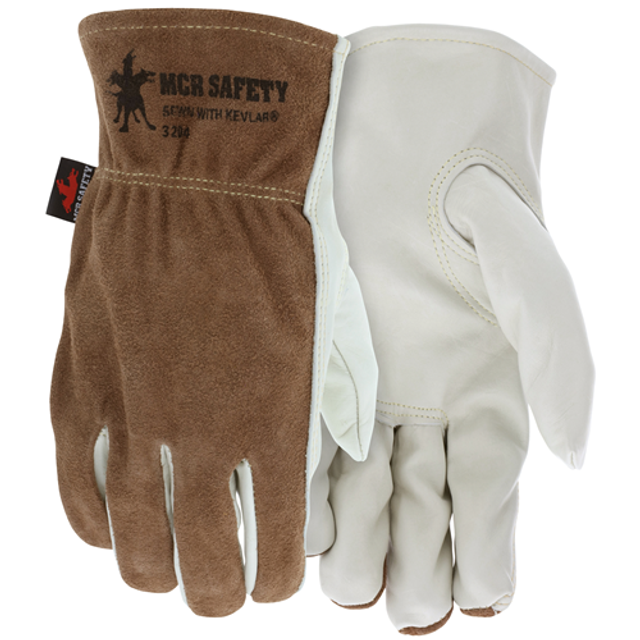 MCR Safety 3204S Cow Grain Drvr/Split Back Kevlar Key Thb