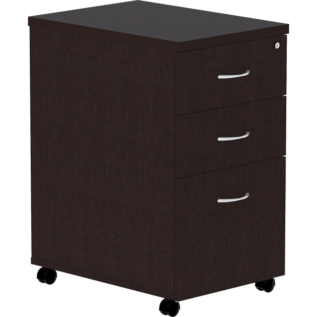 SP RICHARDS LLR18218 Lorell Essentials 22inD Vertical 3-Drawer Mobile Pedestal File Cabinet, Espresso