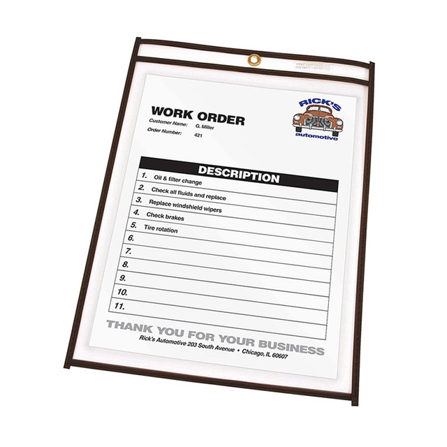 C-LINE PRODUCTS, INC. C-Line 46046  Stitched Vinyl Shop Ticket Holders, 4in x 6in, Clear, Box Of 25