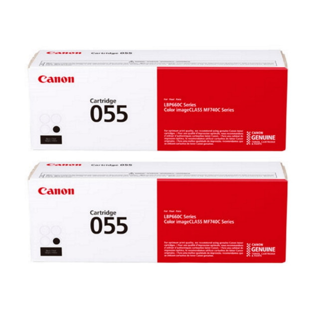 DRAGON TREE DISTRIBUTORS CRG055K2PK-OD Canon 055 Black Toner Cartridges, Pack Of 2, 3016C001